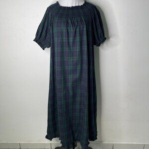 Hill House Home Women's The Caroline Nap Dress in Blackwatch Tartan Size Large